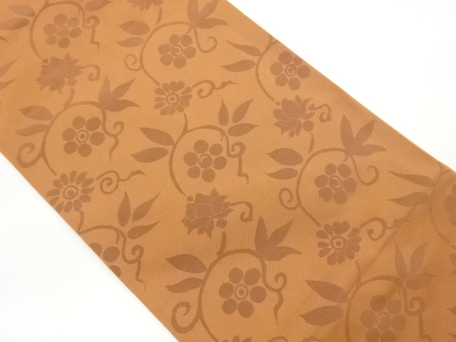 JAPANESE KIMONO / FUKURO OBI / WOVEN ARABESQUE FLOWER 